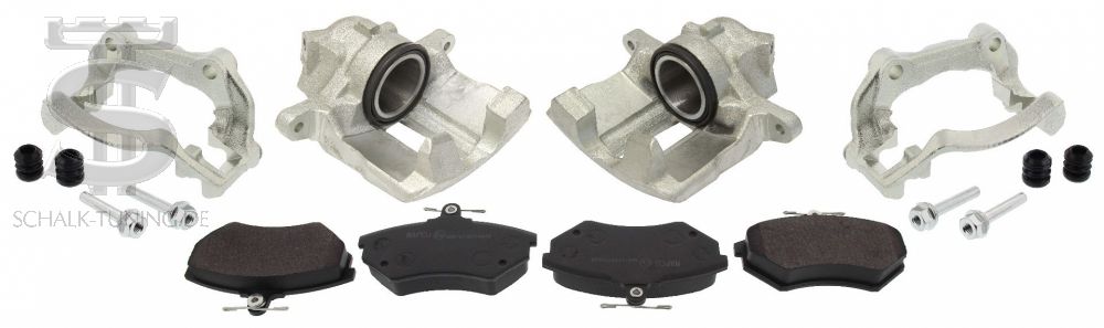 Brake caliper conversion kit, VA, VW Golf, Corrado, G60 brakes, including brake caliper bracket + brake pads