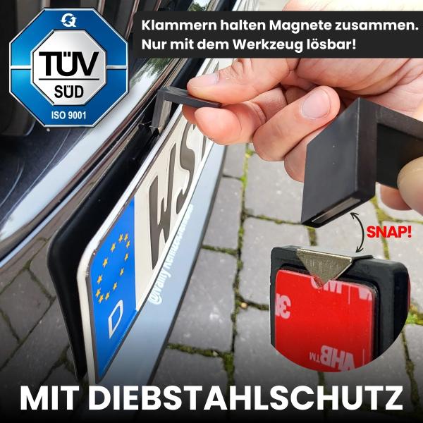 Magnetic license plate holder - On the bumper